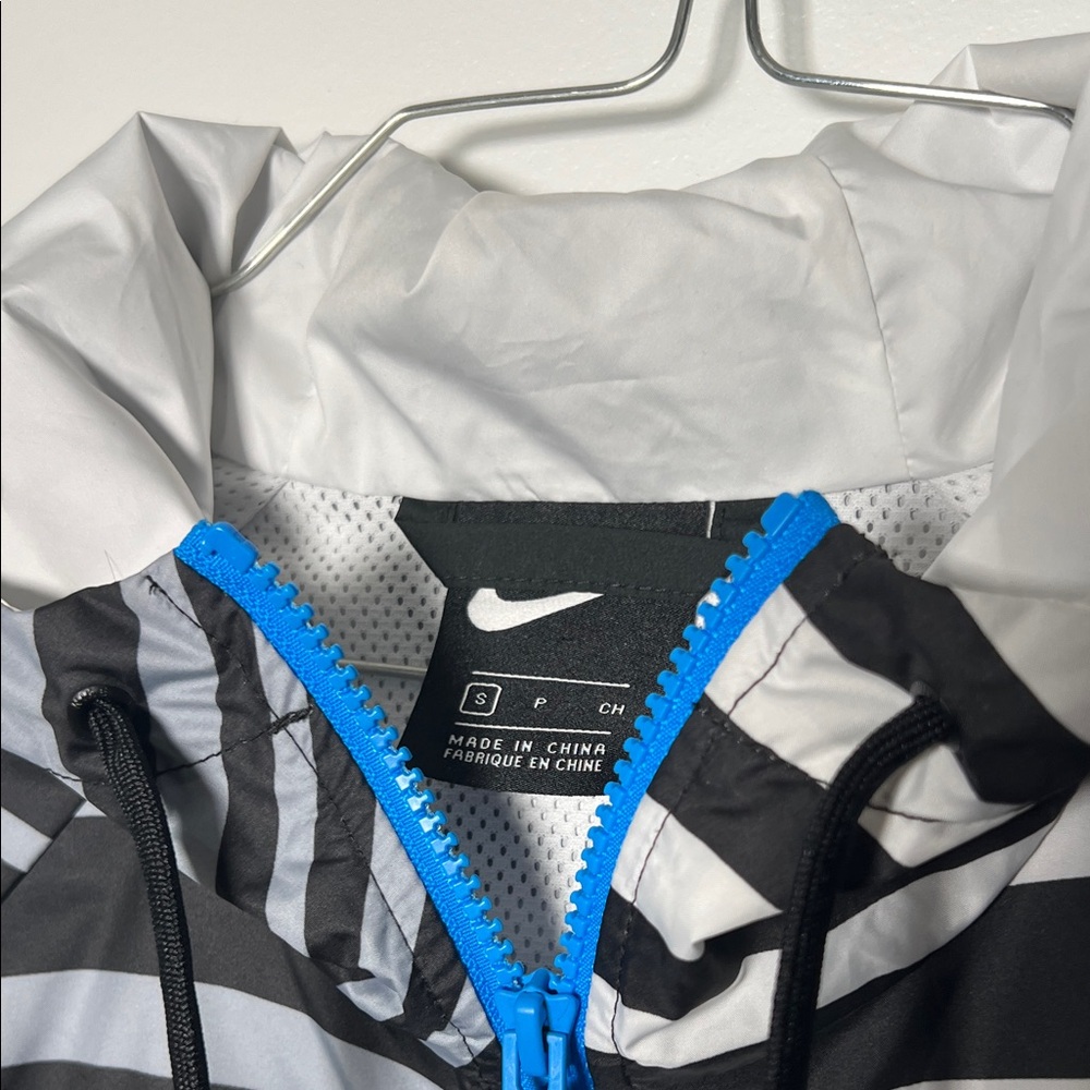 Nike Black & White Swirl Zip Hoodie with Blue & hot pink Accents - Picture 3 of 7